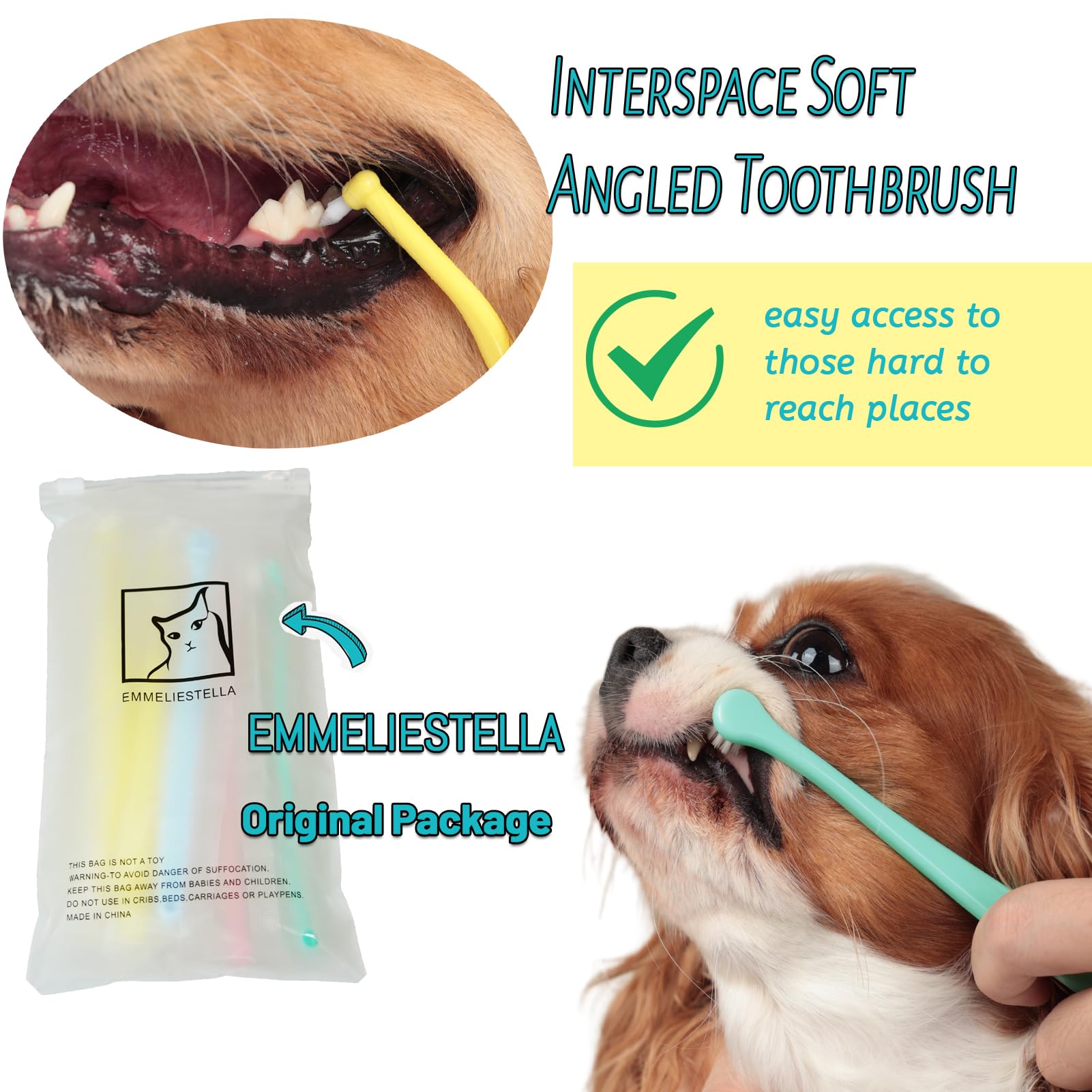 E.M&S.T Emmeliestella round-bristle toothbrush tackling side surfaces