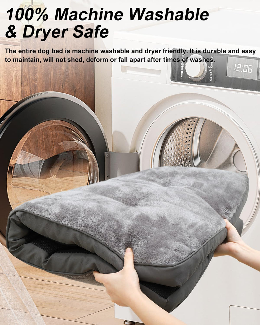EMSLX dog bed is machine washable for easy cleaning.