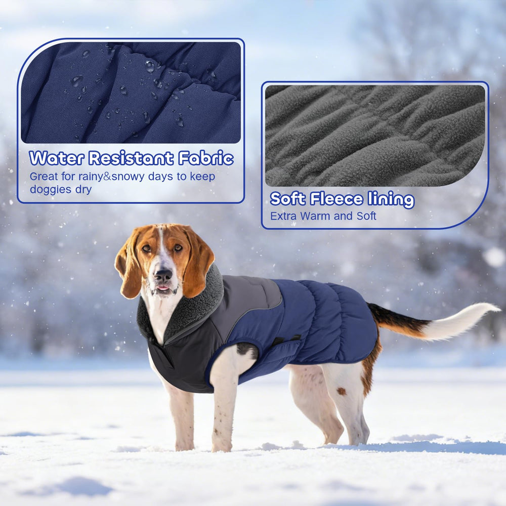 EMUST dog coat L demonstrates waterproof and windproof protection in wet weather.