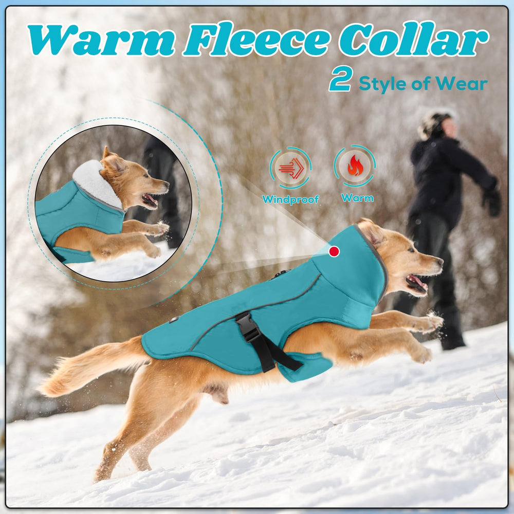 EMUST dog coat winter adjustable belly buckles for secure fit.