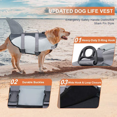 EMUST dog life jacket's reflective stripes boost visibility during dusk swims or low-light outings.
