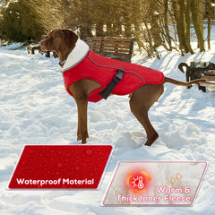 EMUST dog winter coat fleece lining close-up demonstrating cozy warmth.