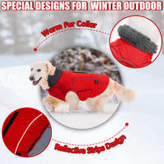 EMUST dog winter jacket fleece lining adds warmth without bulk