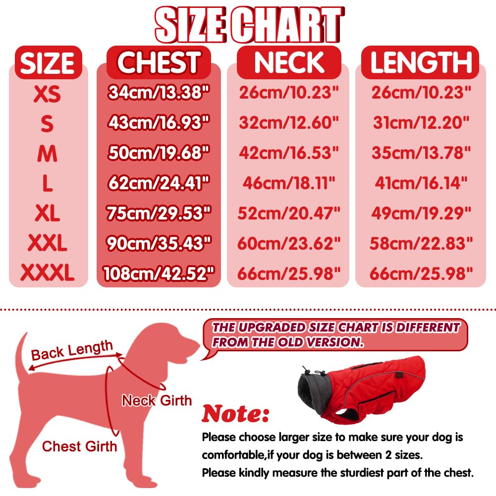 EMUST dog winter jacket harness-zipper design enables easy on/off for walks