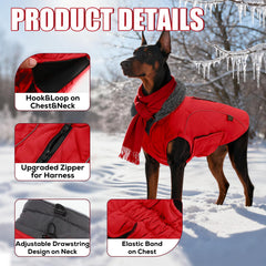 EMUST dog winter jacket side-fit demonstrates comfortable mobility and secure fit