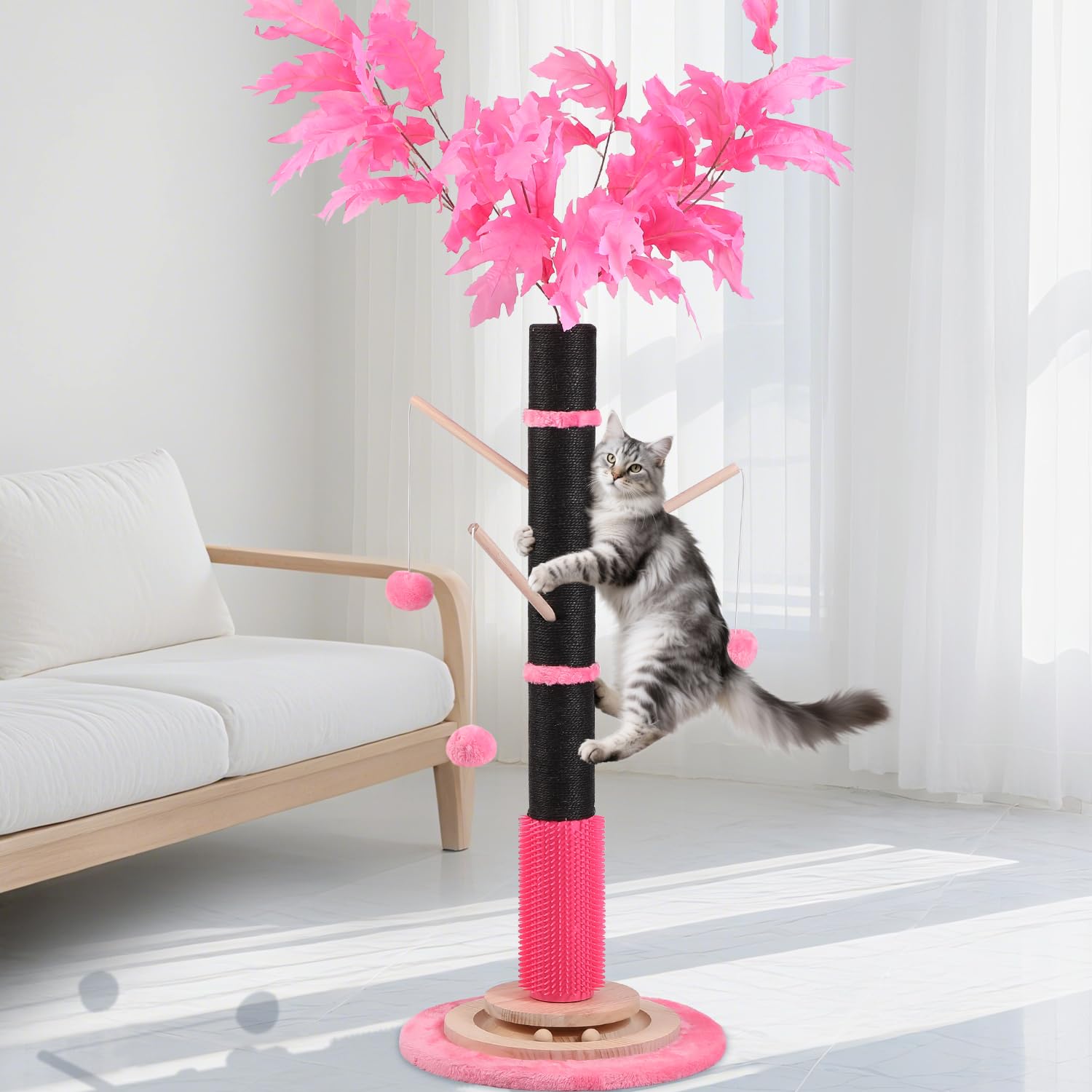 EMUST natural leaves design blends with home decor for active cats.