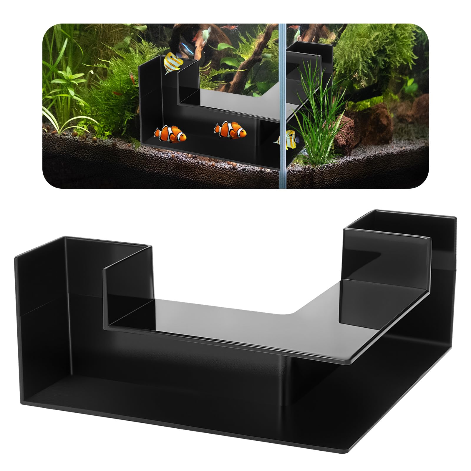 EMUTOL dual-entrance aquarium tunnel front view shows two entryways for exploration.