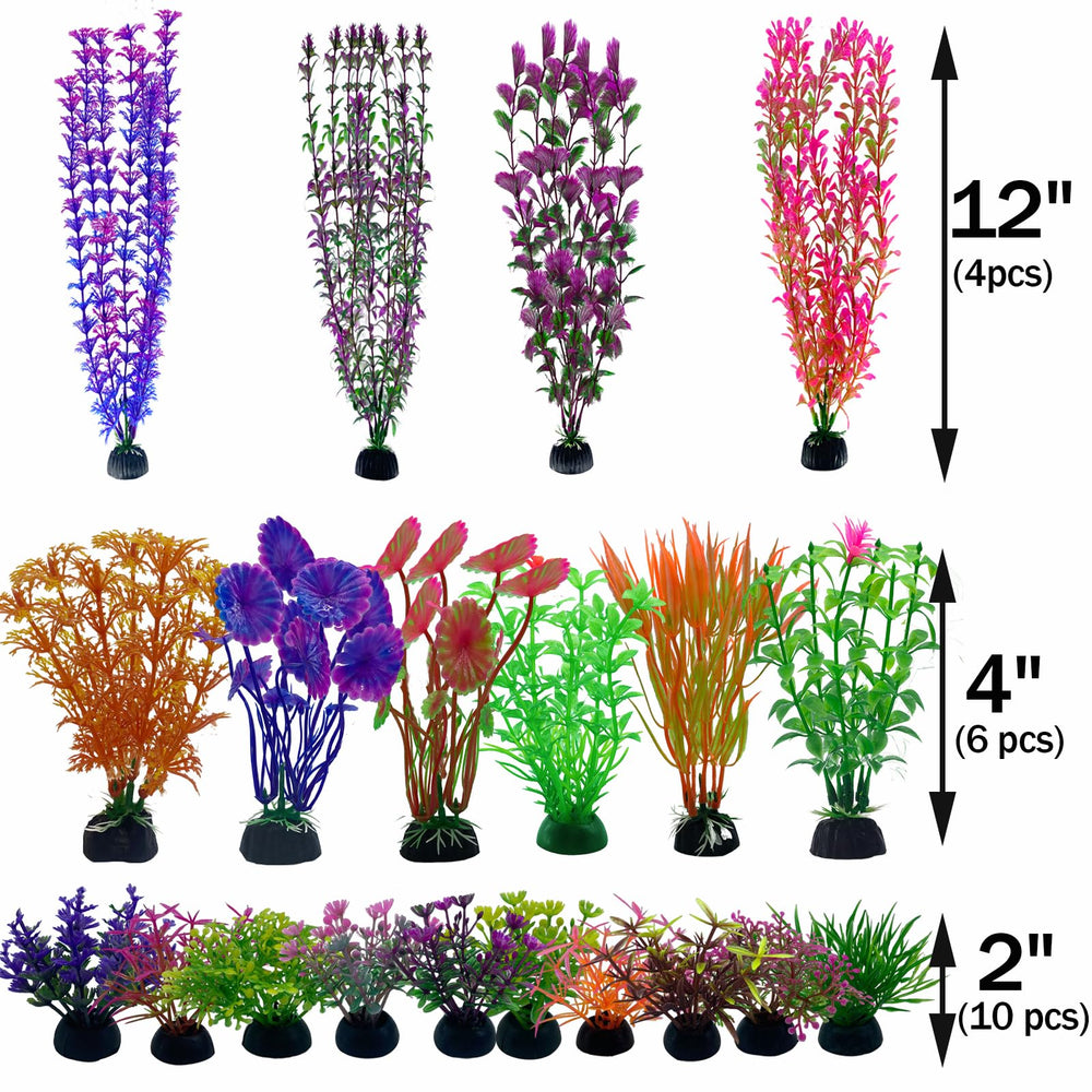 EMYSSA varied-heights aquarium plants add depth and natural look