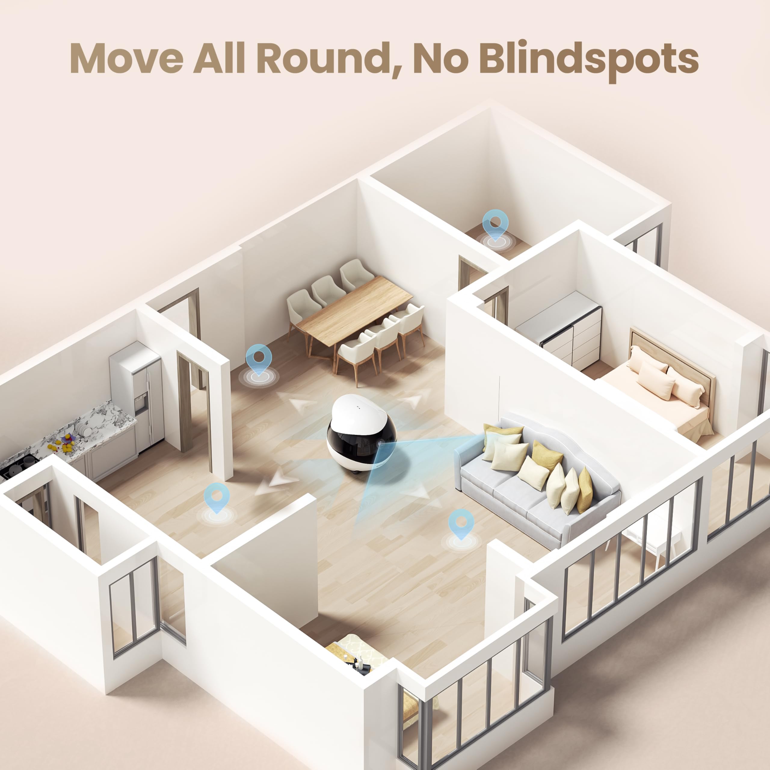 Enabot EBO Air 2 2K camera shot captures crisp pet moments for monitoring.