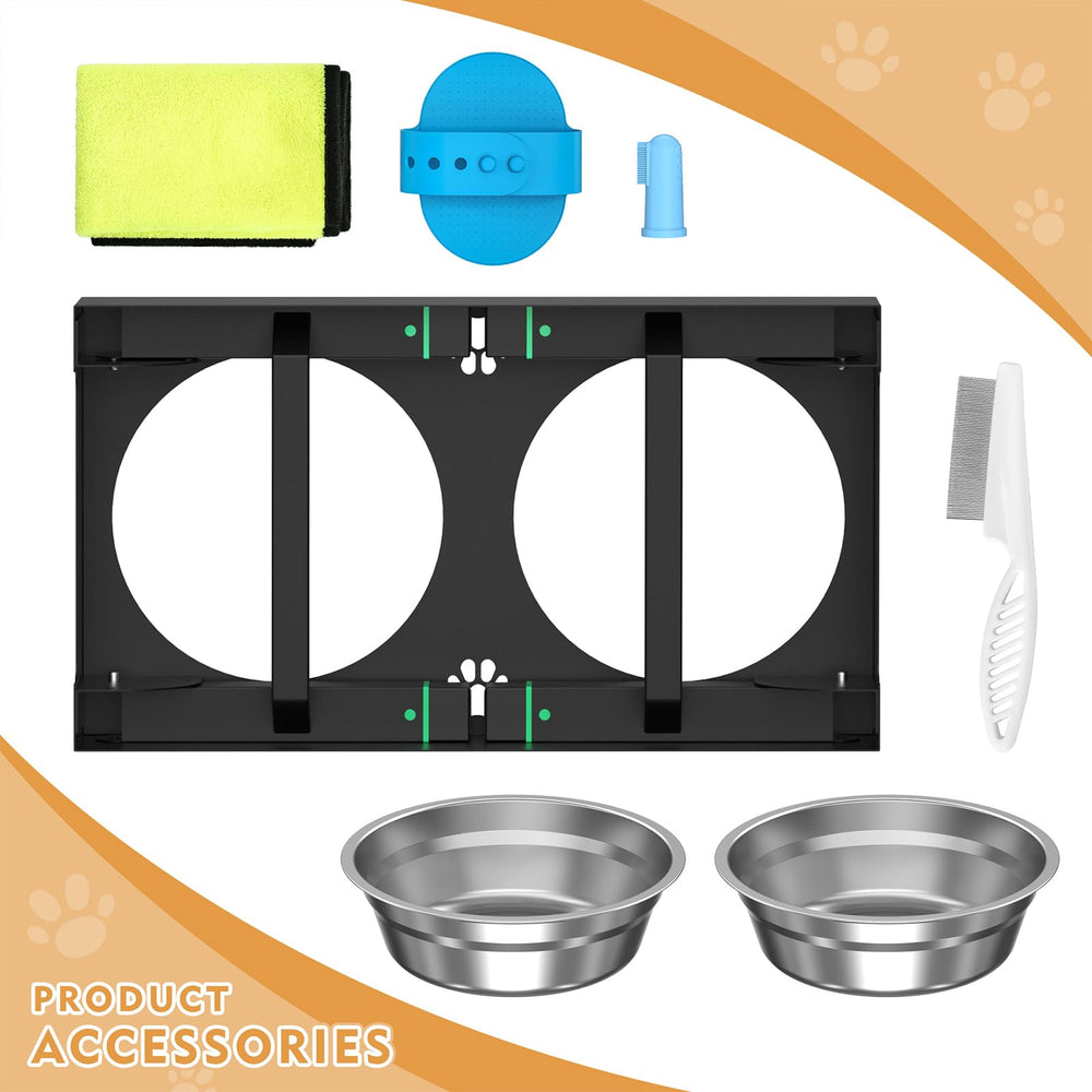 Enayplon bundle includes grooming tools and bowls for convenient setup.
