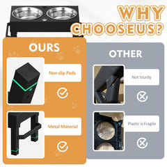 Enayplon height-adjustment feature showcases four levels for growing dogs.