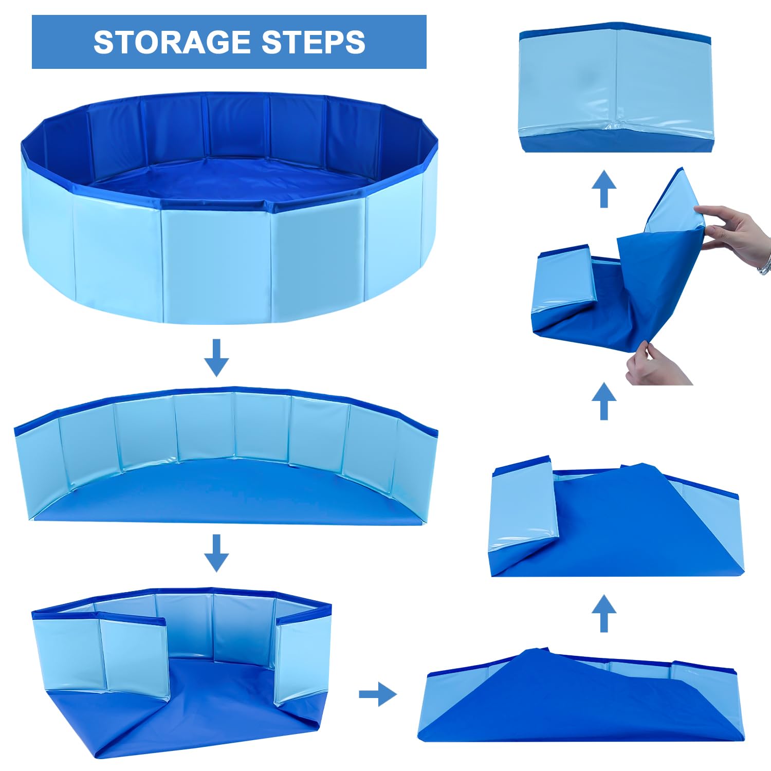 Enenes 24x8 dog pool durable PVC resists punctures during play.