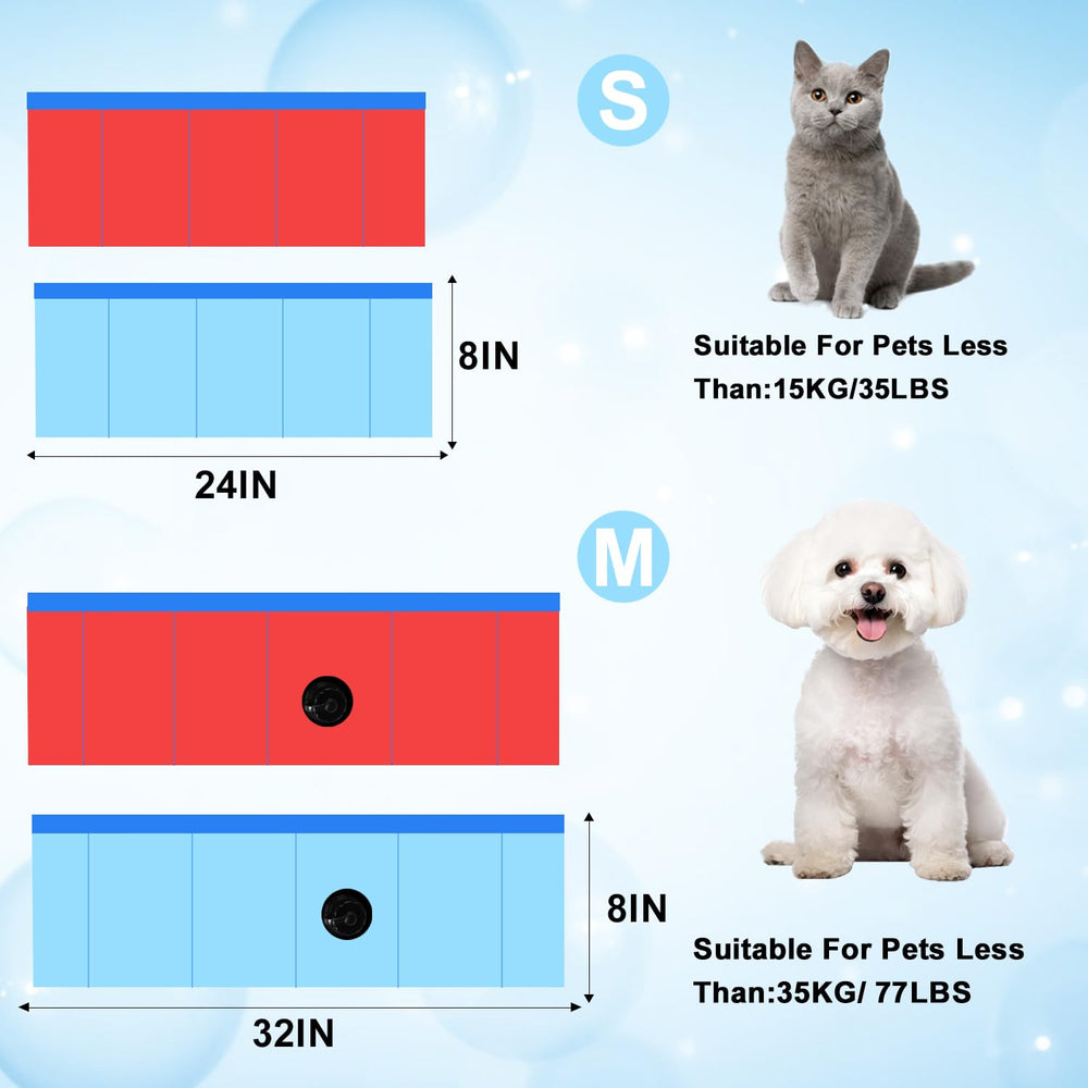 Enenes 24x8 dog pool folding design shows quick setup and portability.