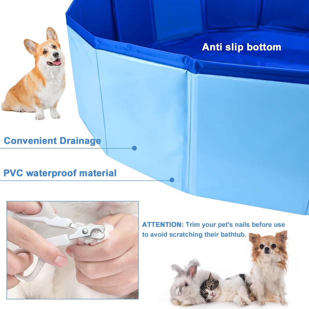 Enenes 24x8 dog pool UV protection keeps surface cooler in sun.