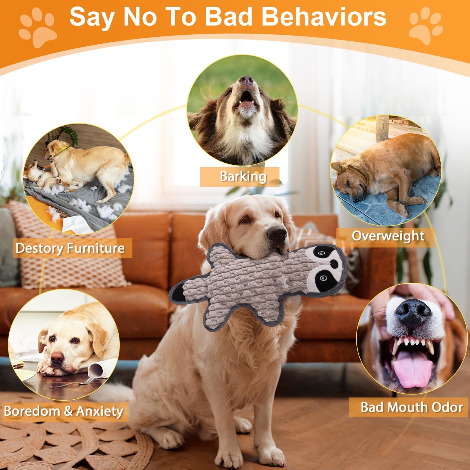 Eneston squeaky dog toy fox helps busy dogs stay engaged during solo play.