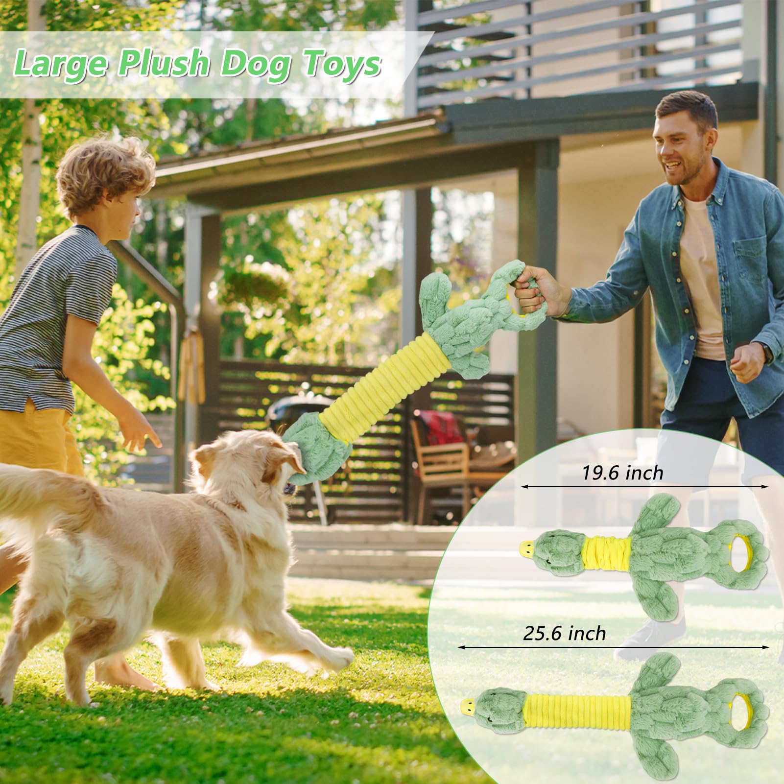 Eneston durable material duck plush toy stands up to heavy chewing.