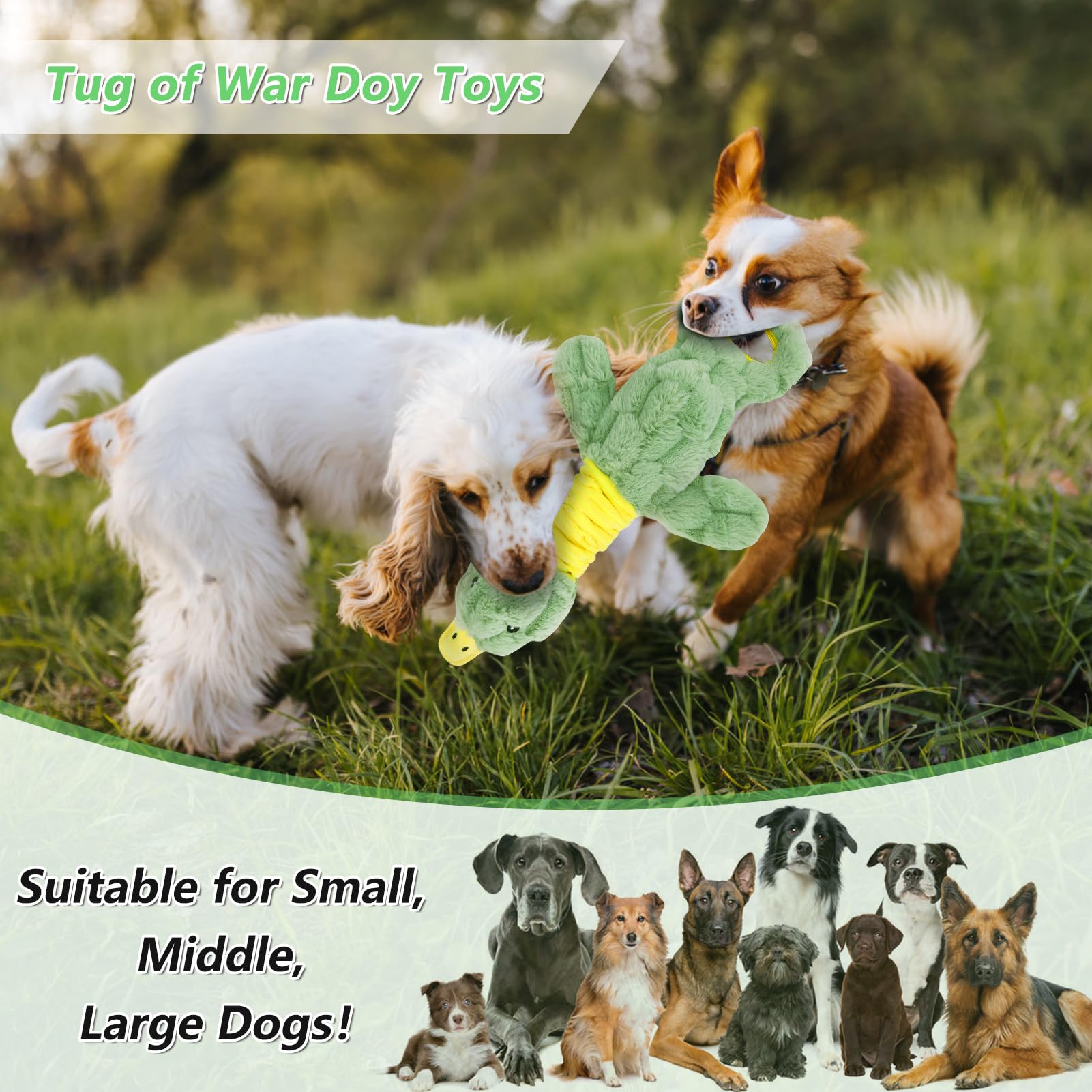Eneston interactive tug duck plush strengthens owner-pet bonding.