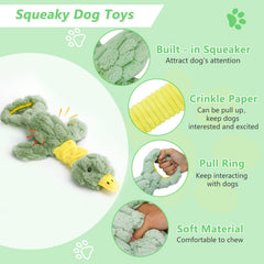 Eneston duck squeaky plush toy delivers audible fun for active games.
