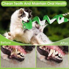 Eneston Duty Dog Rope Toy aids dental care with soft rope fibers.
