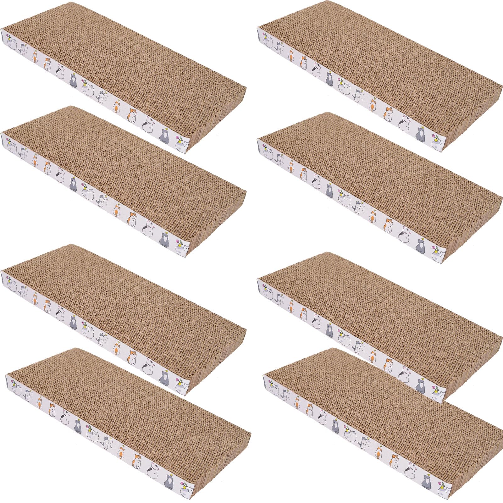 Engelalike 8-pack cat scratch pad front view for claw grinding and furniture protection.