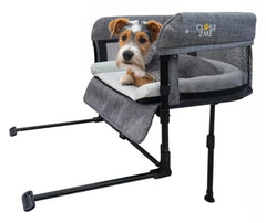 Englacha Close2me bedside pet bed closeup; high sides provide secure, cozy nights.