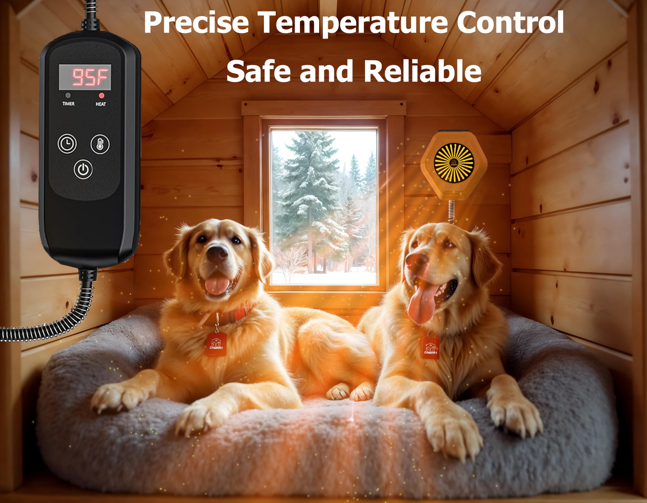 Engtesy dog-house heater ideal for winter use on porches or garages.