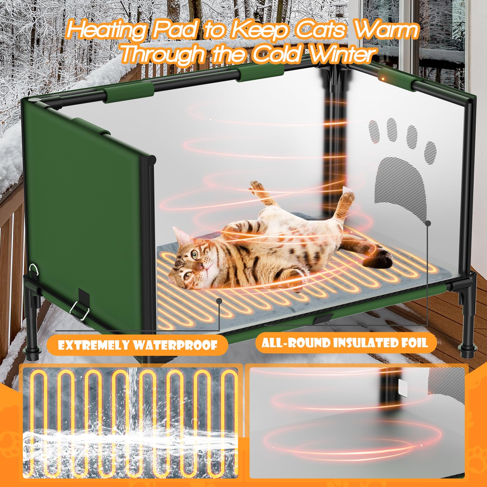 Engtesy outdoor cat house demonstrates fast, tool-free assembly in minutes.