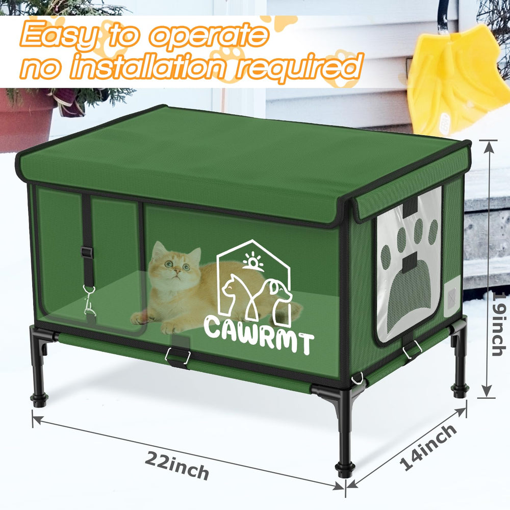 Engtesy outdoor cat house features heating pad for steady warmth on cold nights.