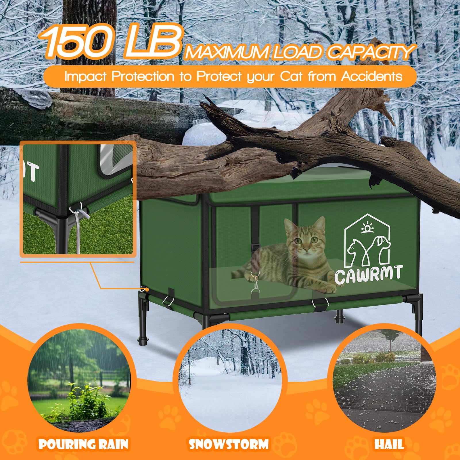 Engtesy Outdoor Cat House quick-assembly tool-free setup