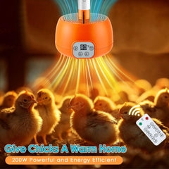 Enhon chicken coop heater digital display demonstrates precise temperature control for chicks.