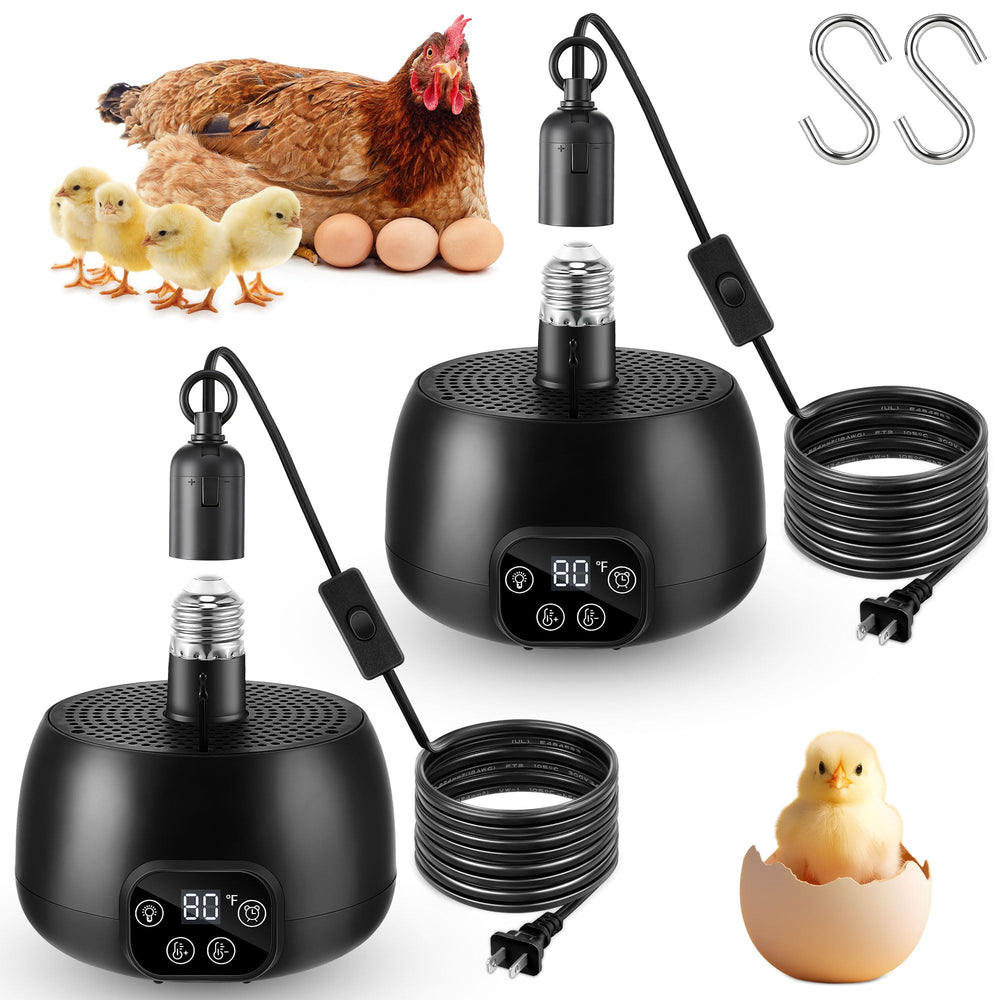 Enhon chicken coop heater front view demonstrates adjustable warmth for small animals.