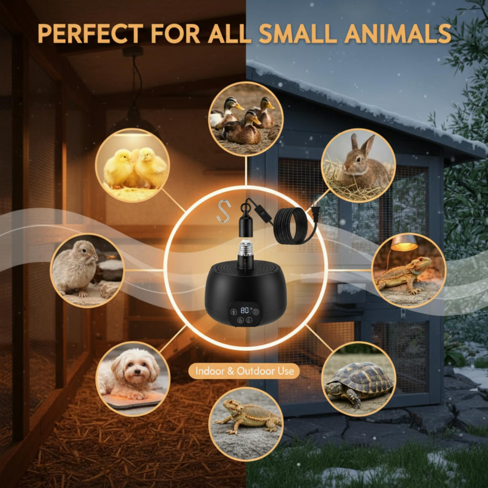 Enhon chicken coop heater three-LED lighting enhances coop visibility.