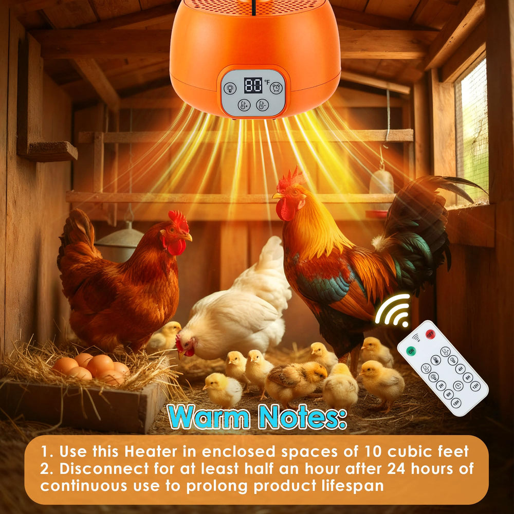 Enhon chicken coop heater packaging ready for quick setup with manual included.