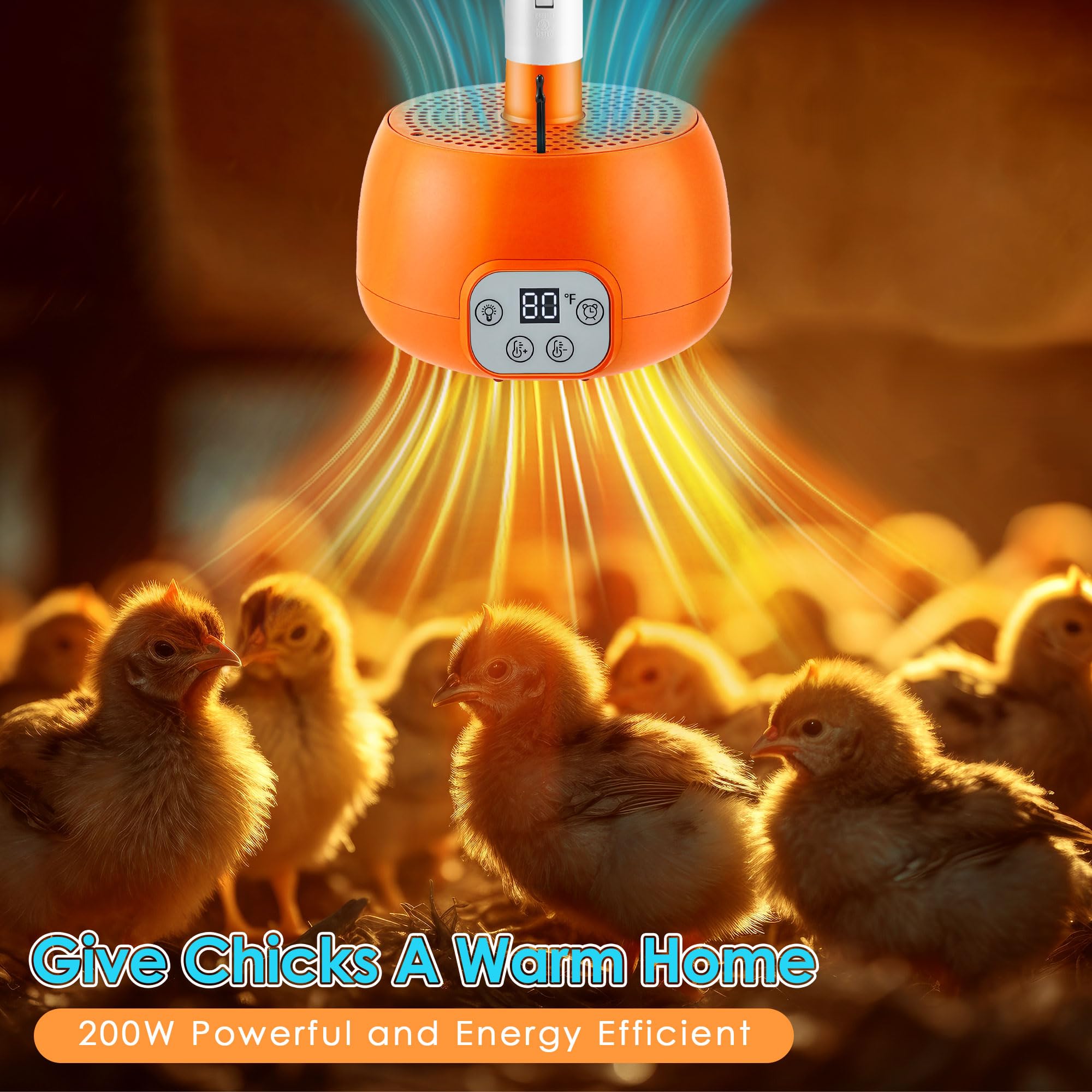 Enhon chicken coop heater side view highlighting slim footprint for snug spaces.