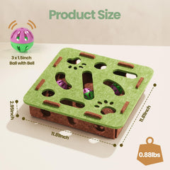Enioem interactive cat toy bells inside demonstrates three jingling balls for engaging play