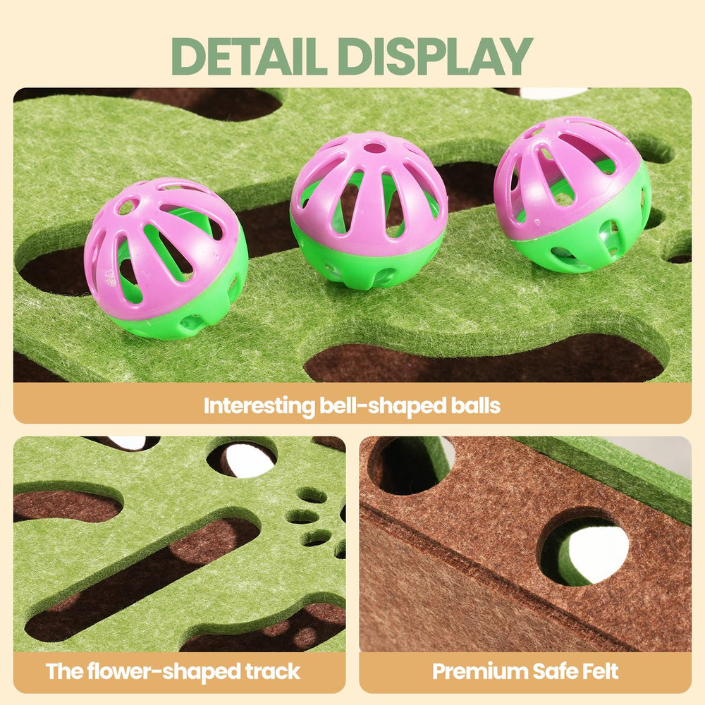 Enioem interactive cat toy in-use photo highlights ready-to-play, no-assembly setup