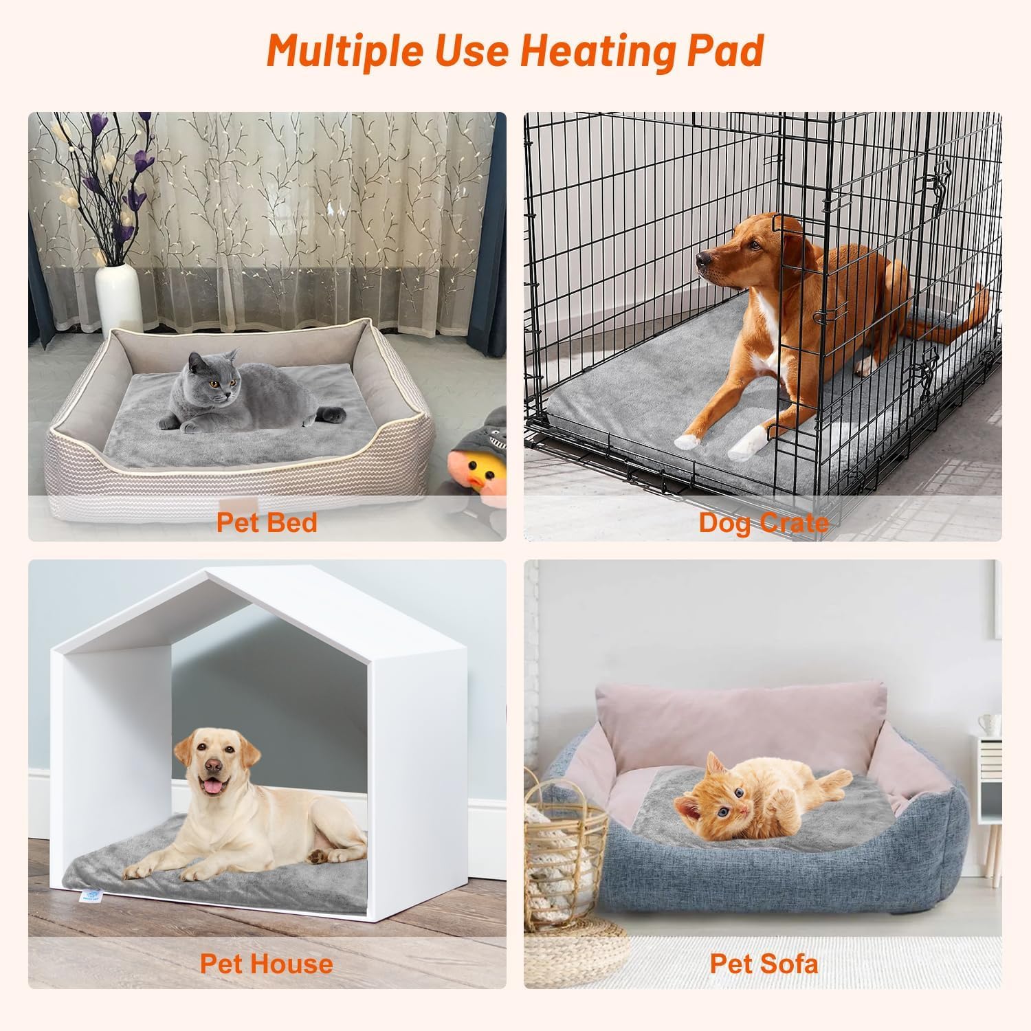 Enjoy Pet waterproof cover on heating pad protecting against spills during play.