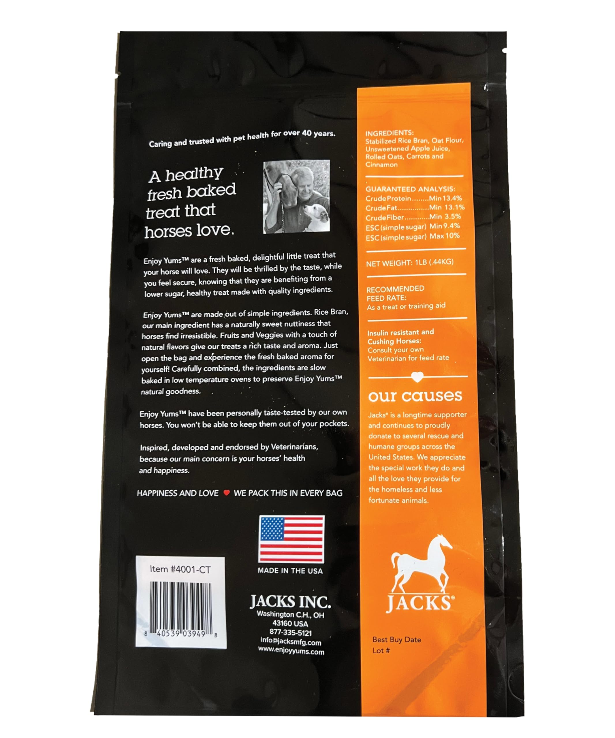 Enjoy Yums real carrot flavor closeup highlights wholesome ingredients for clean nutrition on rides