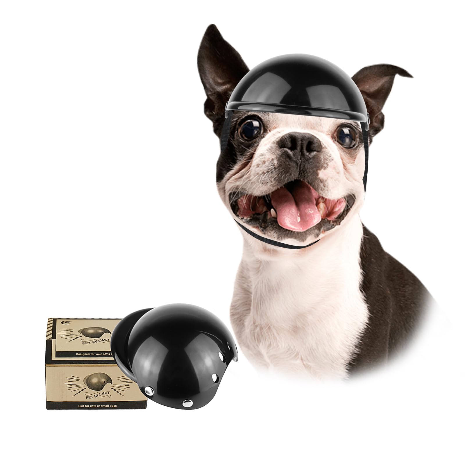 Enjoying dog helmet medium-dogs side profile showing secure outdoor-fit