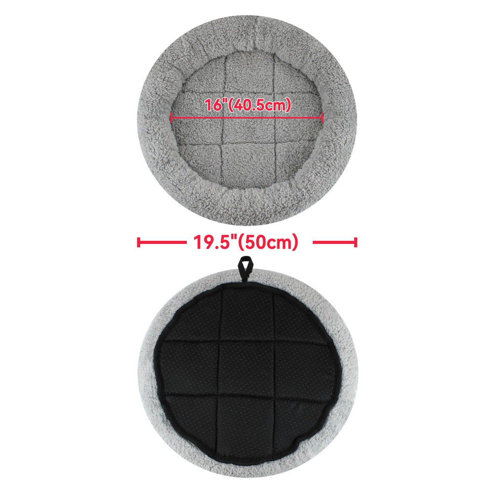 Enjoying plush cat bed mat pillow around raised rim supports secure sleep