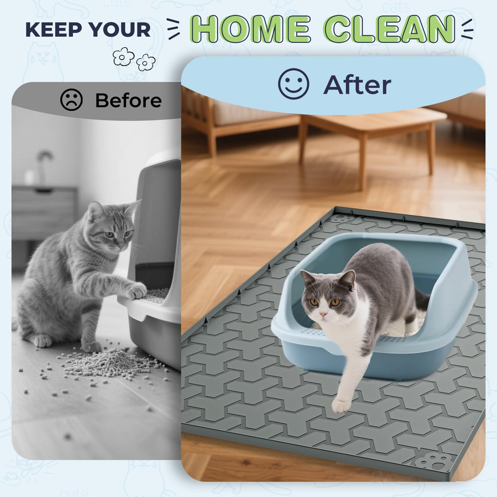 ENNHJD silicone cat feeding mat base keeps meals tidy and floors protected.