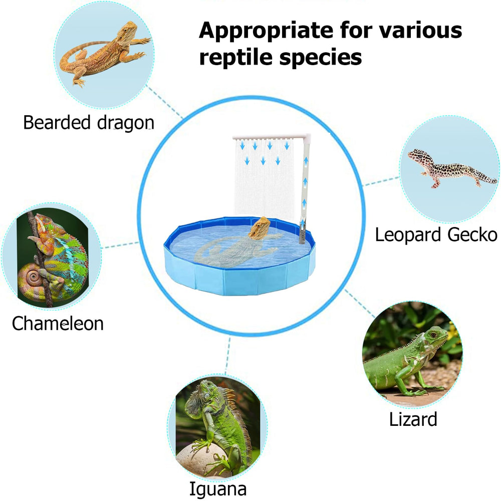Enochainchin bearded dragon bath filter shows built-in filtration trapping impurities for cleaner water.