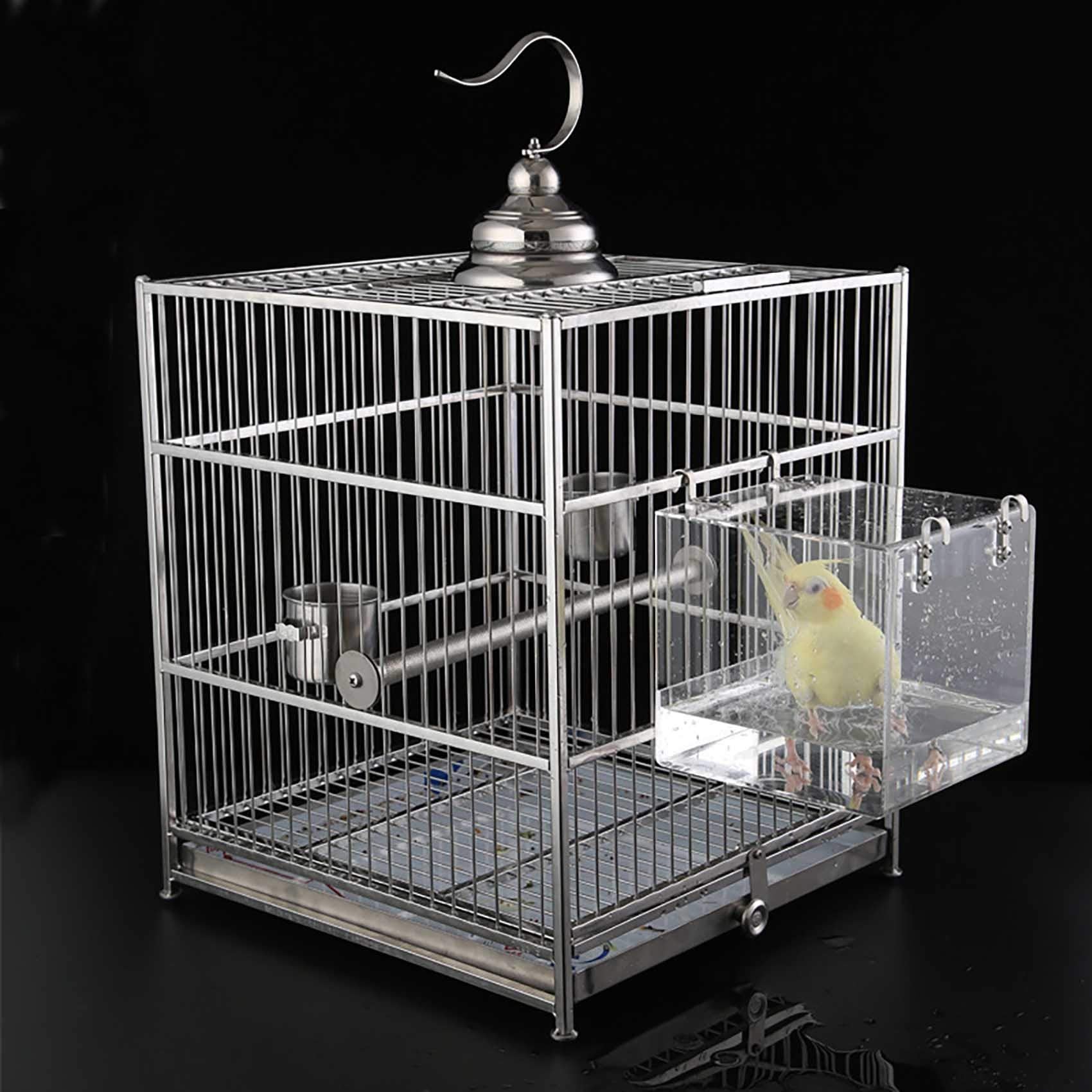 EnoYoo Big Bird Bath Cage birds bathing gently splash-friendly setup