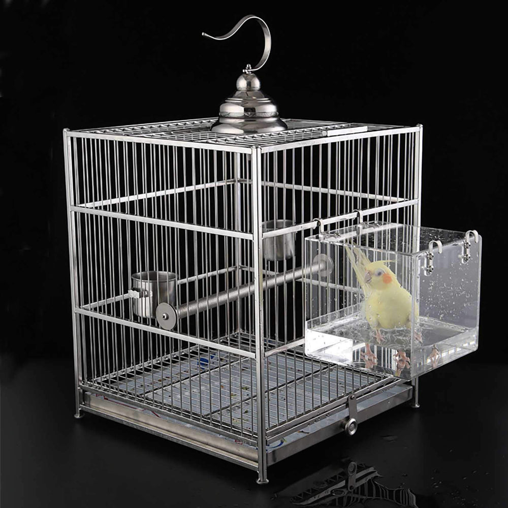 EnoYoo Big Bird Bath Cage birds bathing gently splash-friendly setup
