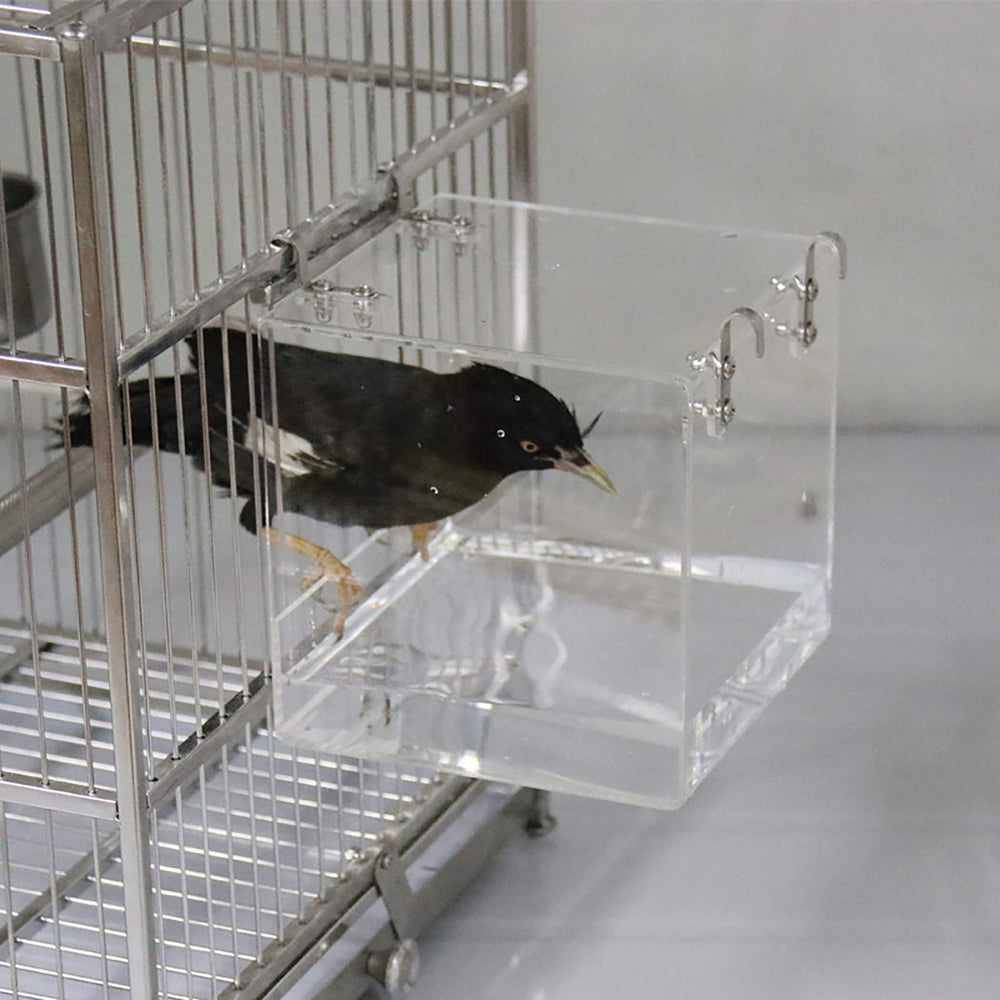 EnoYoo Big Bird Bath Cage dimensions 6.3x6.3x6.3 inch for small birds
