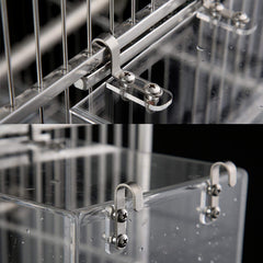 EnoYoo Big Bird Bath Cage hook-attachment demonstrates effortless install on any cage