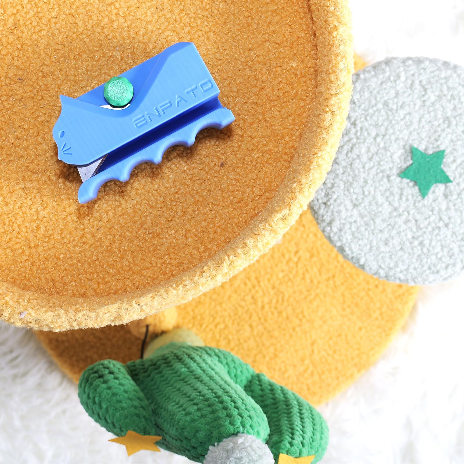 Enpato Cardboard Cutter blade installation in a drawer for organized crafting