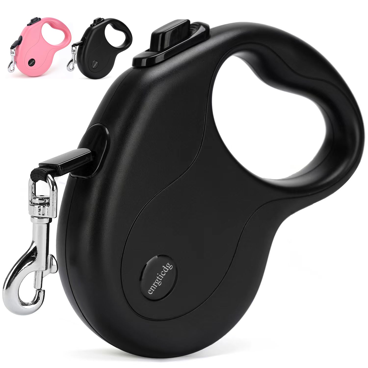 enrgticdg 16ft retractable dog leash packaging shows quick setup for outings.