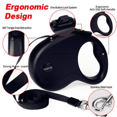 enrgticdg leash features stainless steel spring for durable, reliable retraction.
