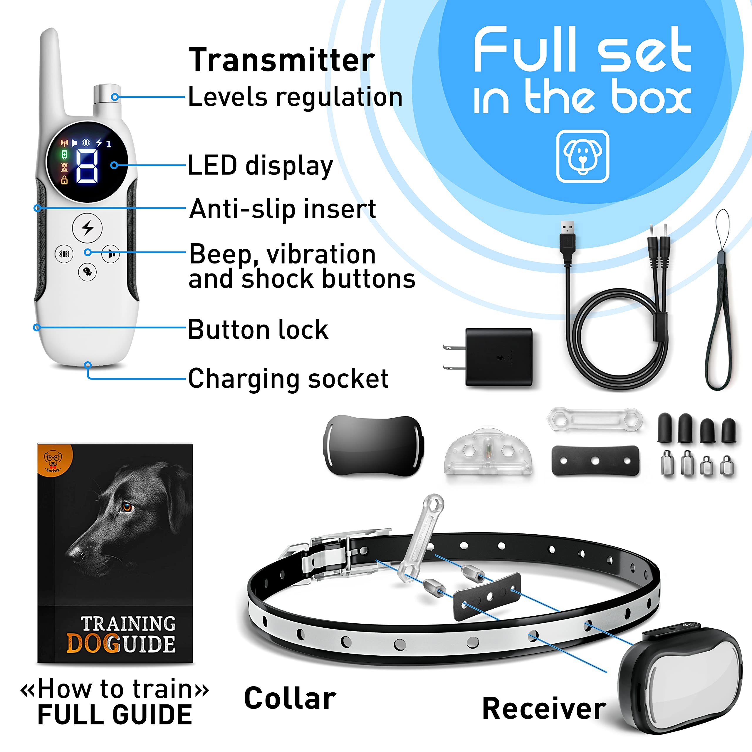 Enrivik waterproof and durable collar designed for night walks and rainy days